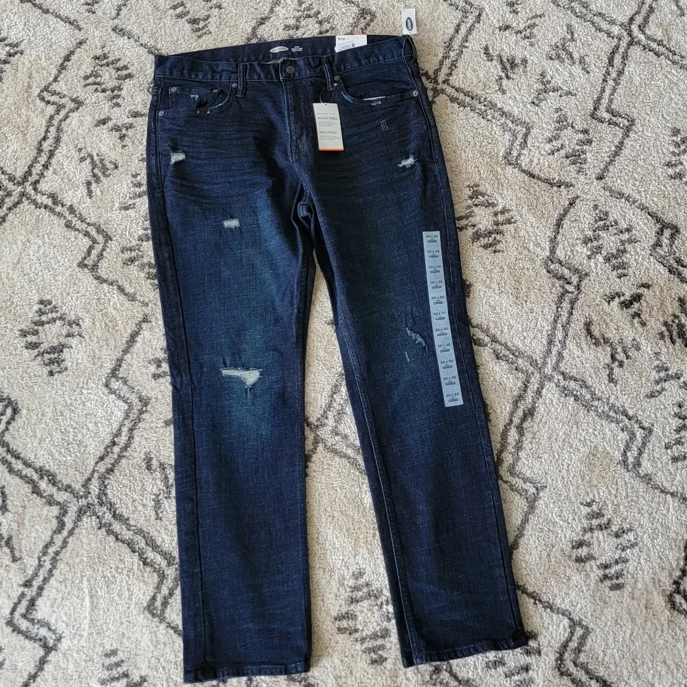 Old navy slim built in flex ripped jeans - Picture 4 of 6